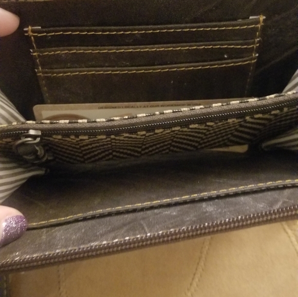 NWT Upcycled Leather Crossbody Purse with Matching Wallet. By Vaan and Co. - Picture 7 of 11